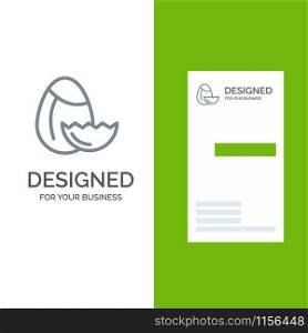 Egg, Nature, Easter Grey Logo Design and Business Card Template