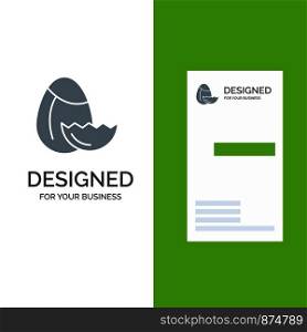 Egg, Nature, Easter Grey Logo Design and Business Card Template