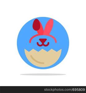 Egg, Rabbit, Easter Abstract Circle Background Flat color Icon