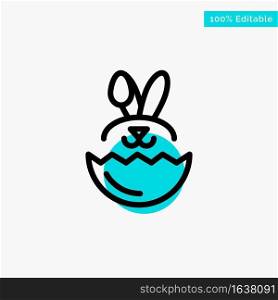 Egg, Rabbit, Easter turquoise highlight circle point Vector icon