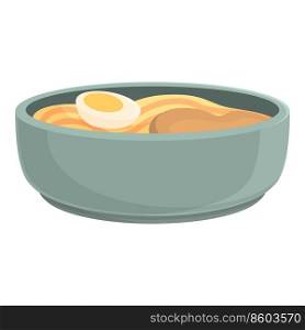 Egg ramen icon cartoon vector. Japanese food. Cuisine rice. Egg ramen icon cartoon vector. Japanese food