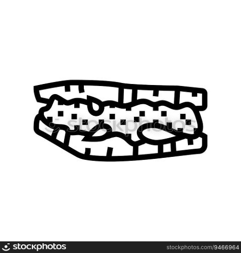 egg sandwich line icon vector. egg sandwich sign. isolated contour symbol black illustration. egg sandwich line icon vector illustration