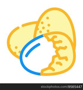 egg shell food hen color icon vector. egg shell food hen sign. isolated symbol illustration. egg shell food hen color icon vector illustration