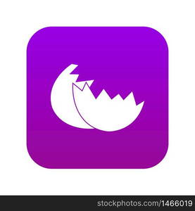 Egg shell icon digital purple for any design isolated on white vector illustration. Egg shell icon digital purple