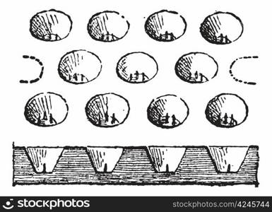 Egg Tray, vintage engraved illustration. Dictionary of Words and Things - Larive and Fleury - 1895