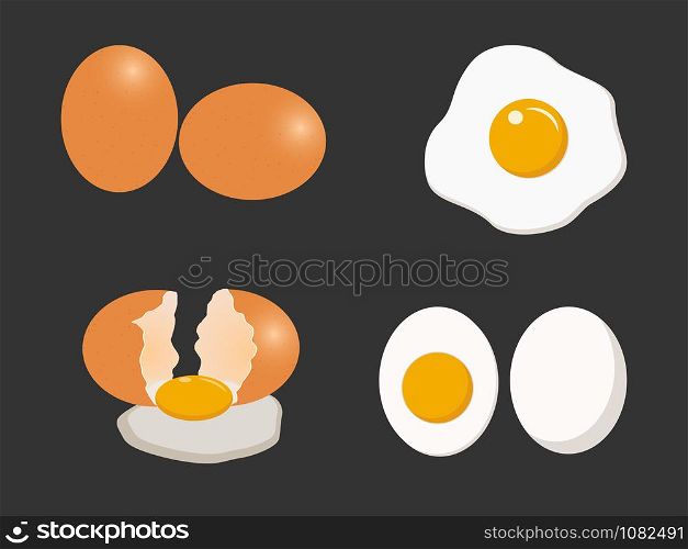Egg vector set isolated on white background - Vector illustration