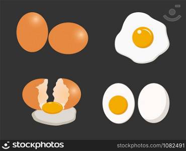 Egg vector set isolated on white background - Vector illustration
