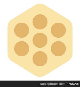 Egg waffle outline vector icon