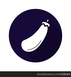 Eggplant flat design long shadow icon. Aubergine. Vector silhouette symbol. Eggplant flat design long shadow icon