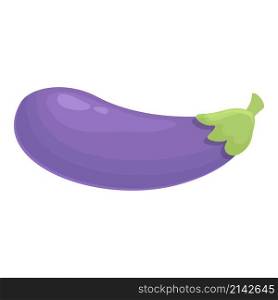 Eggplant icon cartoon vector. Purple vegetable. Fresh aubergine. Eggplant icon cartoon vector. Purple vegetable