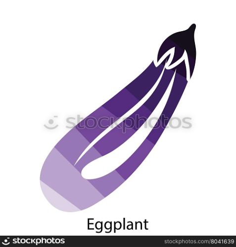 Eggplant icon. Flat color design. Vector illustration.