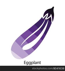 Eggplant icon. Flat color design. Vector illustration.