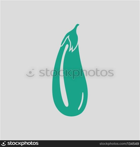 Eggplant  icon. Gray background with green. Vector illustration.