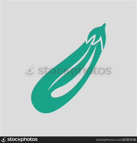 Eggplant icon. Gray background with green. Vector illustration.