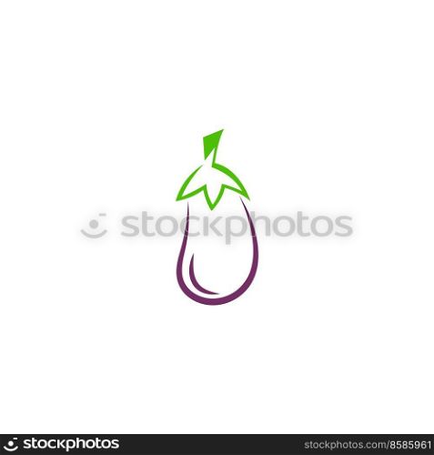 Eggplant icon logo design illustration template