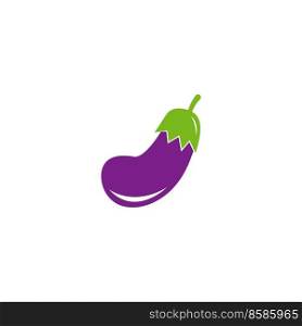 Eggplant icon logo design illustration template