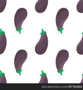 eggplant purple food health plant pattern elements vector illustration