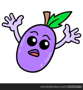 eggplant purple happy face expression