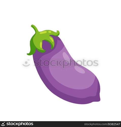 Eggplant. Purple vegetable. Natural vegan food. Flat illustration isolated on white background. Eggplant. Purple vegetable. Flat Natural vegan food.