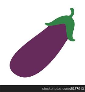 Eggplant, vector. Purple eggplant with green tops. Can be used as a logo, icon.