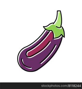 eggplant vegetable color icon vector. eggplant vegetable sign. isolated symbol illustration. eggplant vegetable color icon vector illustration