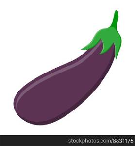 eggplant vegetable food flat icon vector illustration isolated on white background