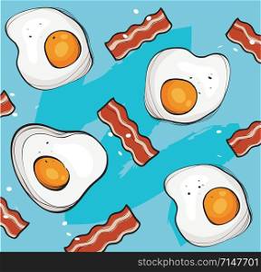 eggs and bacon background vector