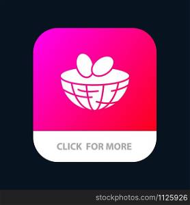 Eggs, Easter, Egg, Spring Mobile App Button. Android and IOS Glyph Version