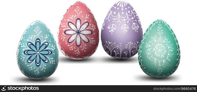 Eggs for happy easter day different texture Vector Image