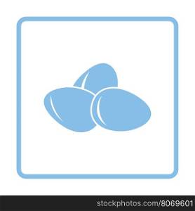 Eggs icon. Blue frame design. Vector illustration.