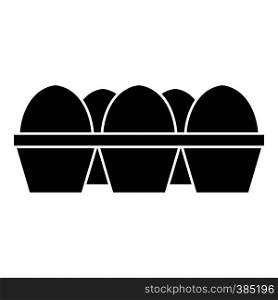 Eggs in carton package icon. Simple illustration of eggs in carton package vector icon for web design. Eggs in carton package icon, simple style