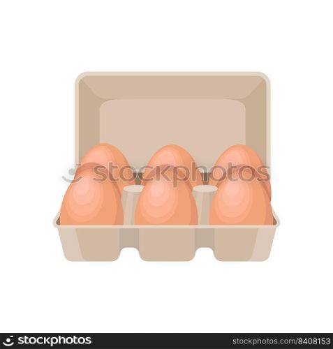 Eggs in cartoon style isolated on white background.