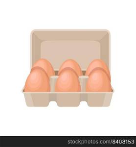Eggs in cartoon style isolated on white background.
