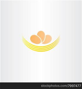 eggs in nest vector logo icon sign food