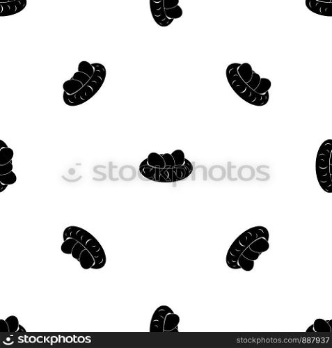 Eggs in the nest pattern repeat seamless in black color for any design. Vector geometric illustration. Eggs in the nest pattern seamless black