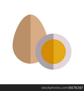 Eggs vector Illustration. Flat design. Farm product concept. Two eggs of poultry fresh and boiled, isolated on white. Illustration for for culinary recipes, cafe menu, packaging prints, icons.. Eggs Vector Illustration in Flat Style Design. . Eggs Vector Illustration in Flat Style Design.