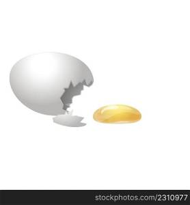 Eggshell icon cartoon vector. Broken egg. Easter break. Eggshell icon cartoon vector. Broken egg