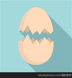 Eggshell icon. Flat illustration of eggshell vector icon for web design. Eggshell icon, flat style