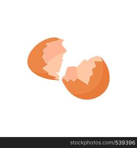 Eggshell icon in cartoon style on a white background. Eggshell icon in cartoon style