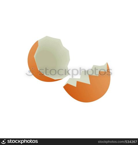 Eggshell icon in isometric 3d style on a white background. Eggshell icon, isometric 3d style