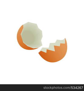 Eggshell icon in isometric 3d style on a white background. Eggshell icon, isometric 3d style