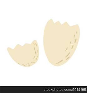 Eggshell isolated on white background. Ingredients for cooking in doodle vector illustration.. Eggshell isolated on white background. Ingredients for cooking in doodle.