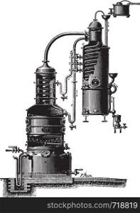 Egrot device, vintage engraved illustration. Industrial encyclopedia E.-O. Lami - 1875.