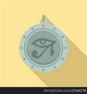 Egypt eye amulet icon flat vector. Magic hand. Nazar esoteric. Egypt eye amulet icon flat vector. Magic hand