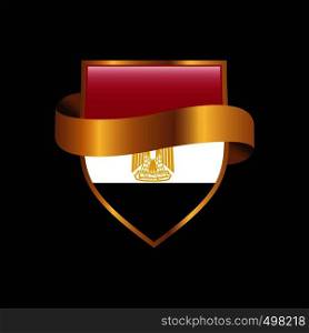 Egypt flag Golden badge design vector