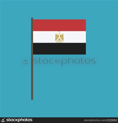 Egypt flag icon in flat design. Independence day or National day holiday concept.