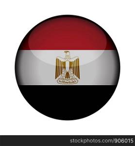 egypt Flag in glossy round button of icon. egypt emblem isolated on white background. National concept sign. Independence Day. Vector illustration.