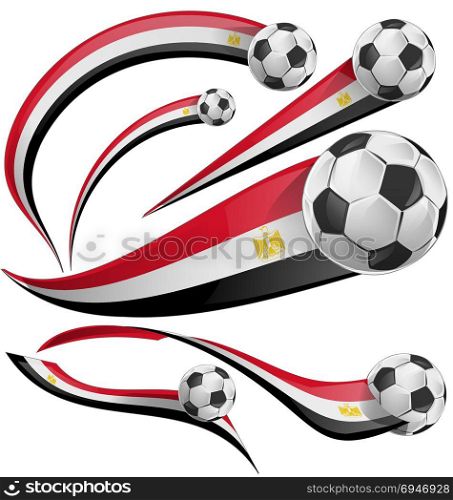 egypt flag set with soccer ball. egypt flag set with soccer ball isolated on white