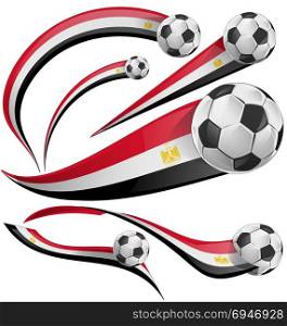 egypt flag set with soccer ball. egypt flag set with soccer ball isolated on white