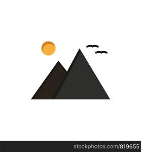 Egypt, Giza, Landmark, Pyramid, Sun Flat Color Icon. Vector icon banner Template